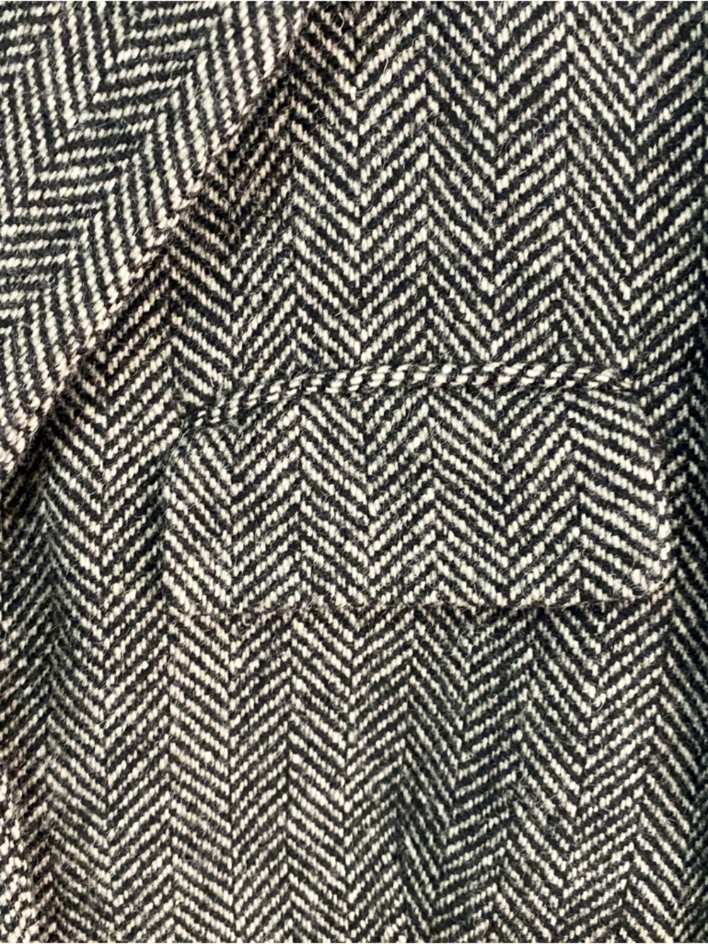 VTG 90s Lauren Ralph Lauren Herringbone Wool Blazer Jacket Y2K Black White Sz 8 - Picture 6 of 12